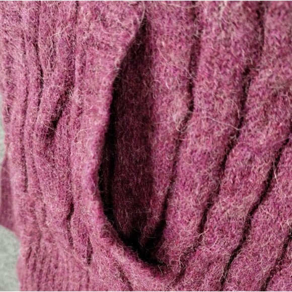 Alpaca Sweater Size S Plum Long Sleeve Hoodie Henley Old Money Classic Preppy - Picture 5 of 12
